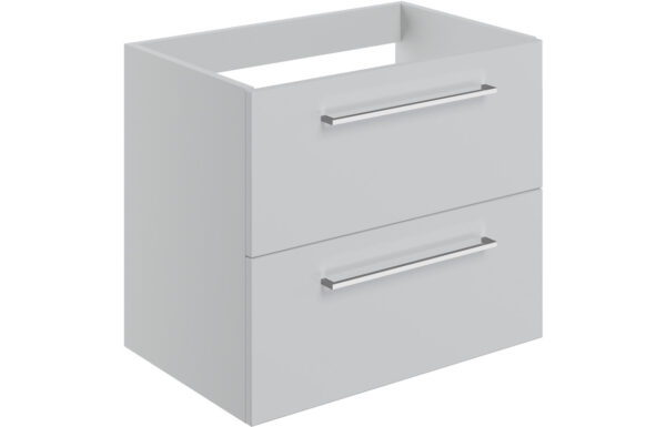Iowa 590mm Wall Hung 2 Drawer Basin Unit (No Top) - Grey Gloss