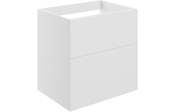Oregon 590mm Wall Hung 2 Drawer Basin Unit (No Top) - Matt White
