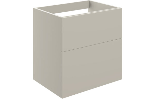 Oregon 590mm Wall Hung 2 Drawer Basin Unit (No Top) - Matt Latte