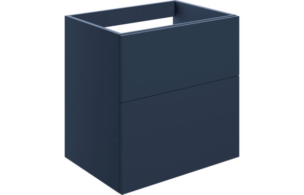 Oregon 590mm Wall Hung 2 Drawer Basin Unit (No Top) - Matt Deep Blue