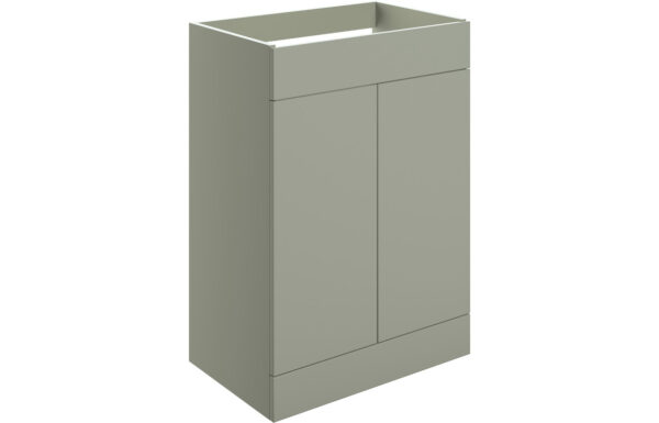 Oregon 590mm Floor Standing 2 Door Basin Unit (No Top) - Matt Olive Green