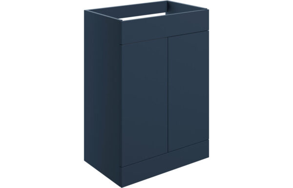 Oregon 590mm Floor Standing 2 Door Basin Unit (No Top) - Matt Deep Blue
