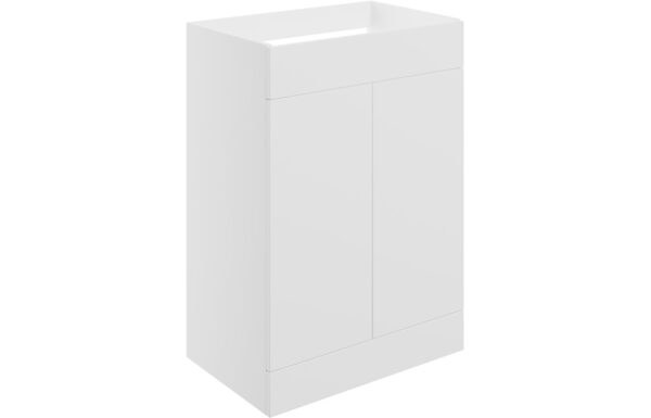 Oregon 590mm Floor Standing 2 Door Basin Unit (No Top) - Matt White