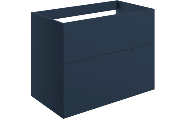 Oregon 790mm Wall Hung 2 Drawer Basin Unit (No Top) - Matt Deep Blue