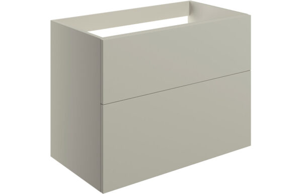 Oregon 790mm Wall Hung 2 Drawer Basin Unit (No Top) - Matt Latte