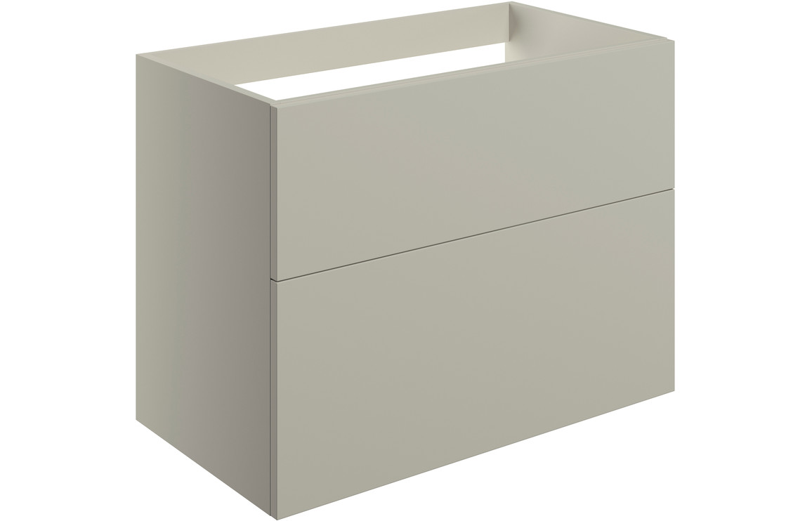Oregon 790mm Wall Hung 2 Drawer Basin Unit (No Top) - Matt Latte