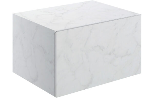 Georgia 600mm Wall Hung Storage Drawer - White Marble