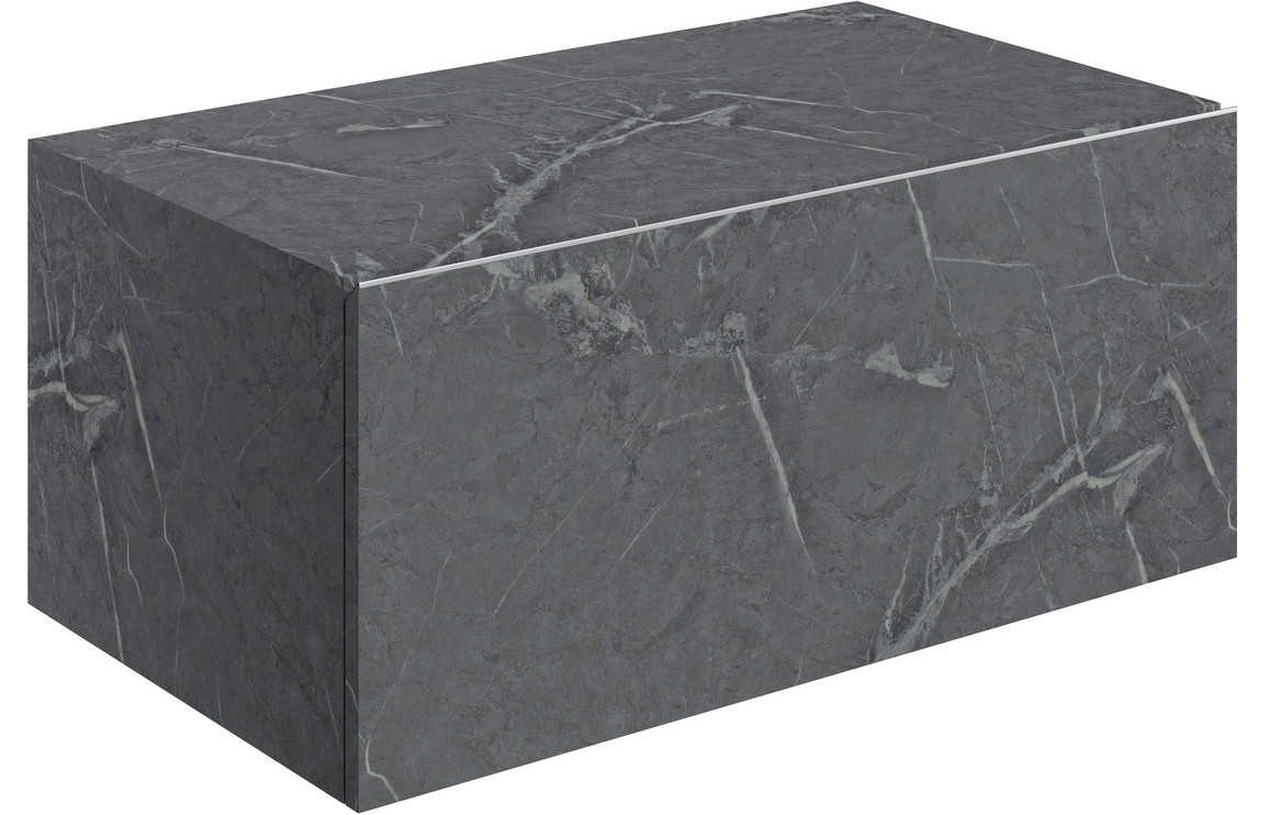 Georgia 800mm Wall Hung Storage Drawer - Grey Marble