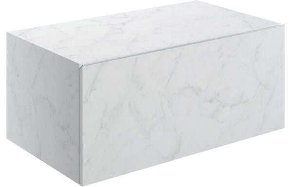Georgia 800mm Wall Hung Storage Drawer - White Marble