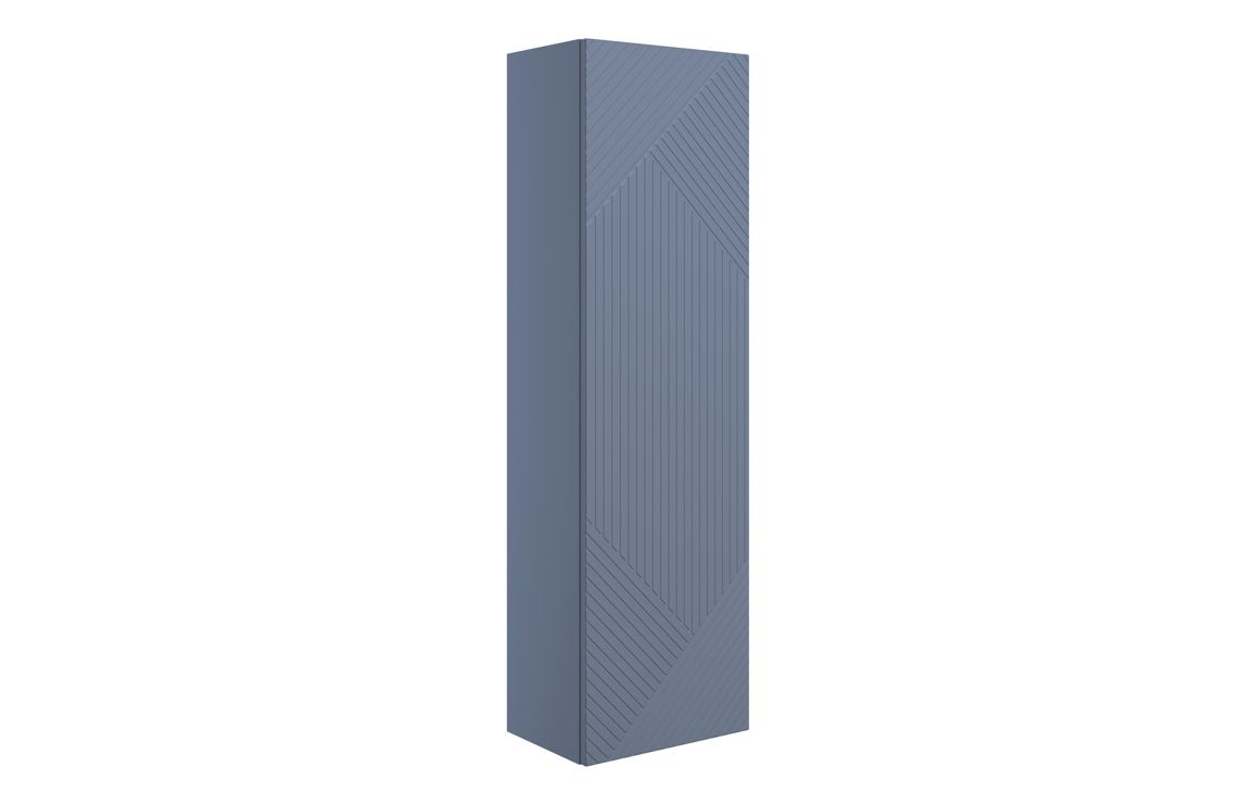 Michigan 350mm Wall Hung 1 Door Tall Unit - Matt Smoke Blue