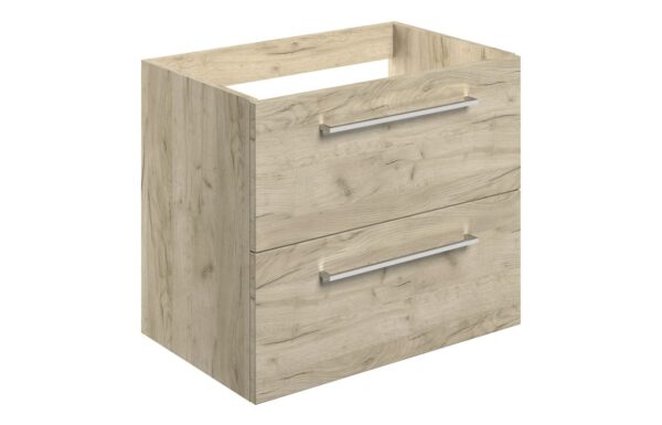 Iowa 590mm Wall Hung 2 Drawer Basin Unit (No Top) - Oak