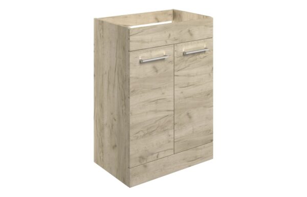 Iowa 590mm Floor Standing 2 Door Basin Unit (No Top) - Oak