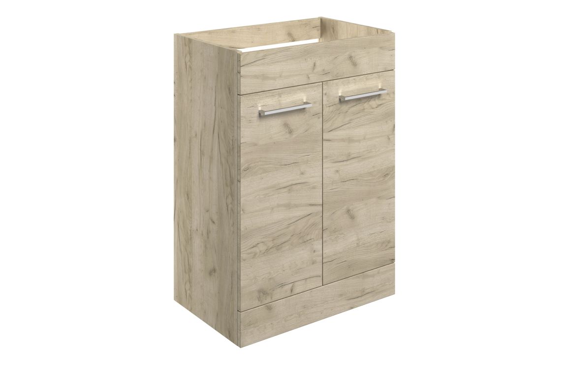 Iowa 590mm Floor Standing 2 Door Basin Unit (No Top) - Oak