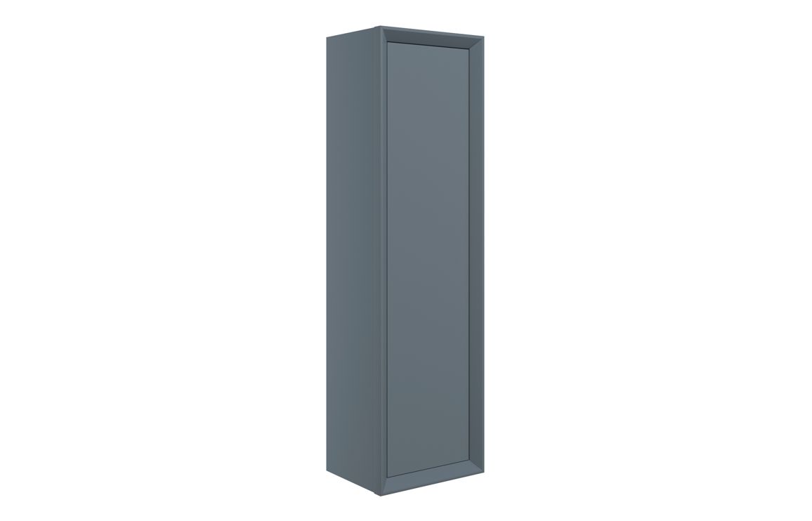 Utah 345mm Wall Hung 1 Door Tall Unit - Matt Storm Blue