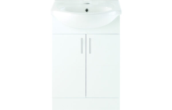 Austin 560mm Basin Unit & Basin - White Gloss