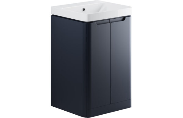 Dallas 500mm 2 Door Floor Standing Cloakroom Basin Unit - Matt Indigo