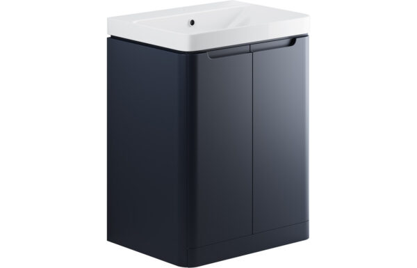 Dallas 605mm 2 Door Floor Standing Basin Unit - Matt Indigo