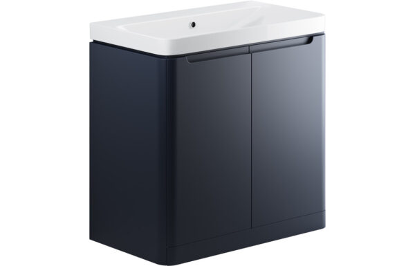 Dallas 805mm 2 Door Floor Standing Basin Unit - Matt Indigo