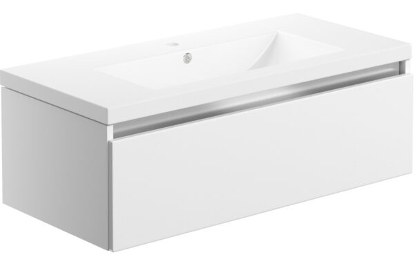 Florida 815mm 1 Drawer Wall Hung Basin Unit Inc. Basin - White Gloss