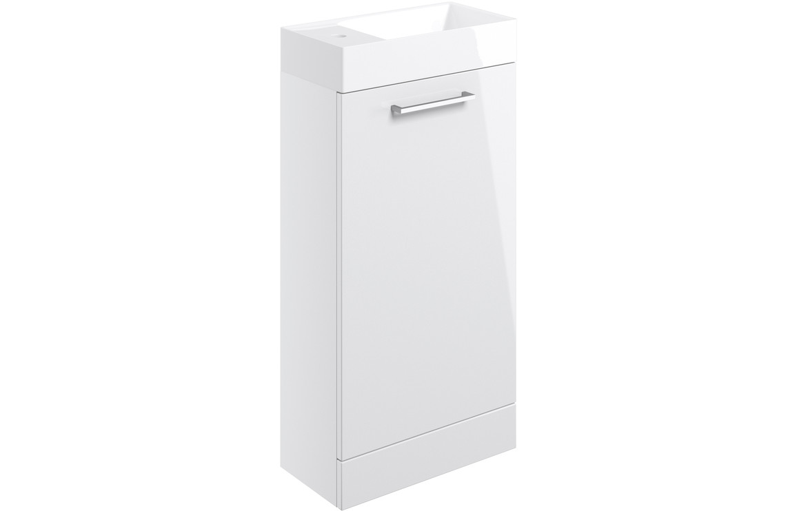 Iowa 410mm F/S Basin Unit & C/C Toilet Pack - White Gloss - Image 3