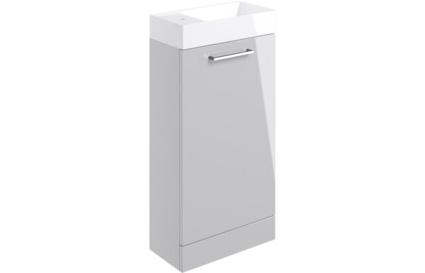 Iowa 410mm Floor Standing 1 Door Basin Unit & 1TH Basin - Grey Gloss
