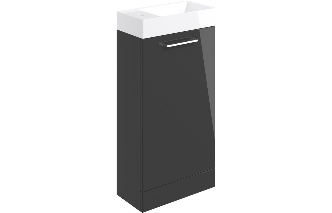 Iowa 410mm F/S Basin Unit & C/C Toilet Pack - Anthracite Gloss - Image 3