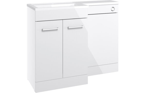 Vermont 1000mm F/S L-Shape Pack & Basin (LH) - White Gloss