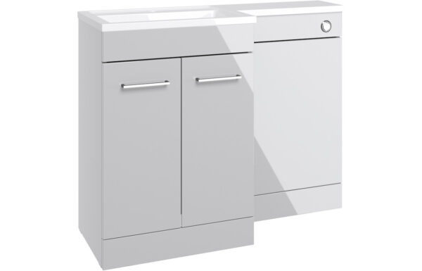 Vermont 1000mm F/S L-Shape Pack & Basin (LH) - Grey Gloss