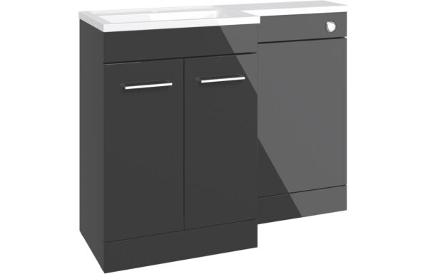 Vermont 1000mm F/S L-Shape Pack & Basin (LH) - Anthracite Gloss