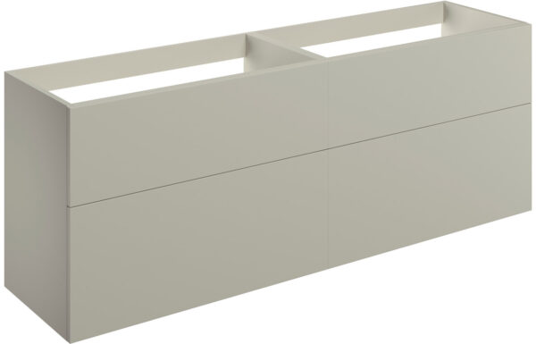 Oregon 1180mm Wall Hung 4 Drawer Basin Unit (No Top) - Matt Latte