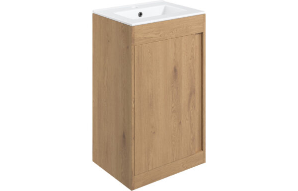 Dakota 510mm Floor Standing Unit Inc. Basin - Seville Oak