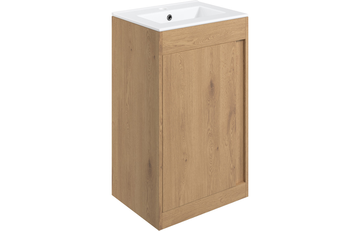 Dakota 510mm Floor Standing Unit Inc. Basin - Seville Oak