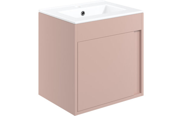 Dakota 510mm Wall Hung Unit Inc. Basin - Matt Antique Rose