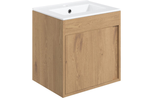 Dakota 510mm Wall Hung Unit Inc. Basin - Seville Oak