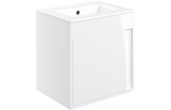 Dakota 510mm Wall Hung Unit Inc. Basin - White Gloss