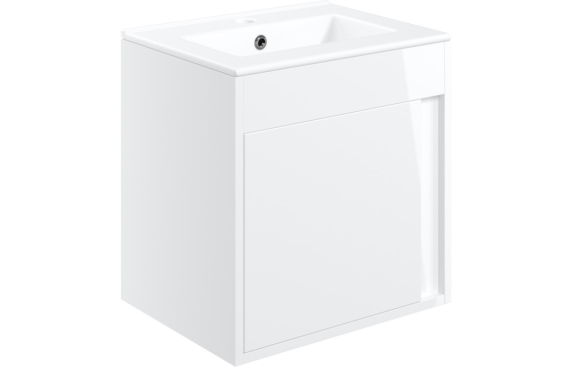 Dakota 510mm Wall Hung Unit Inc. Basin - White Gloss
