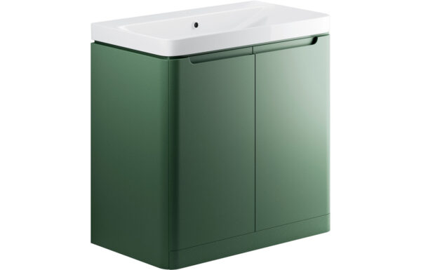 Dallas 805mm 2 Door Floor Standing Basin Unit - Matt Sage Green