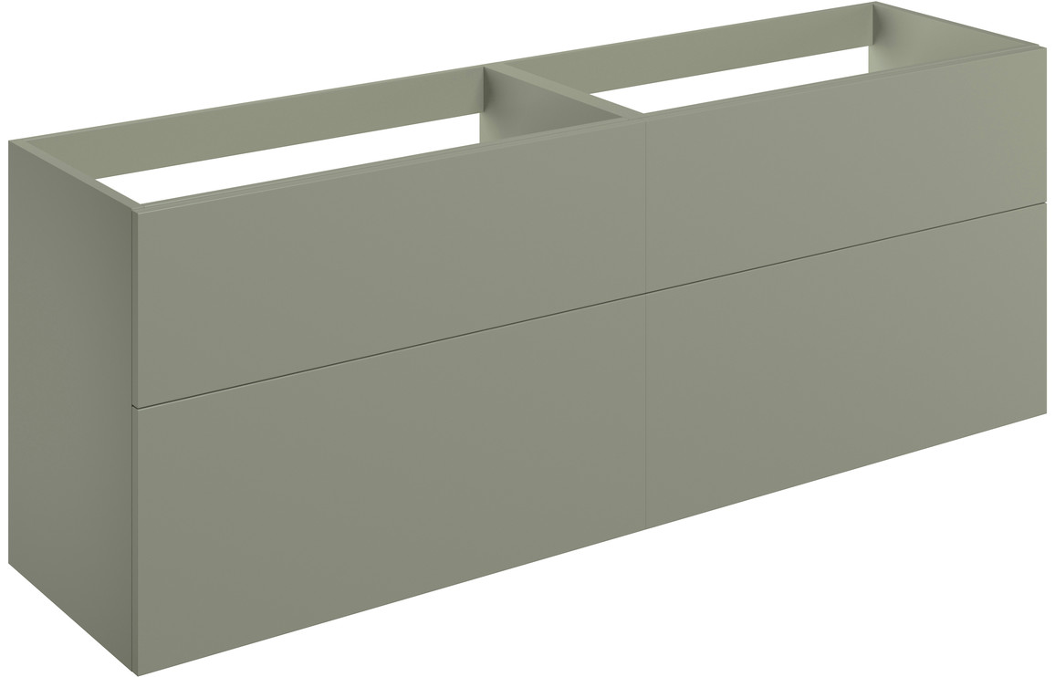 Oregon 1180mm Wall Hung 4 Drawer Basin Unit (No Top) - Matt Olive Green