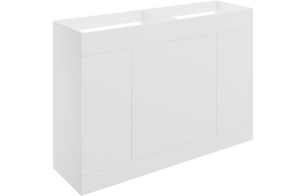 Oregon 1180mm Floor Standing 4 Door Basin Unit (No Top) - Matt White