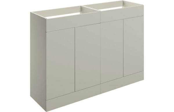 Oregon 1180mm Floor Standing 4 Door Basin Unit (No Top) - Matt Latte