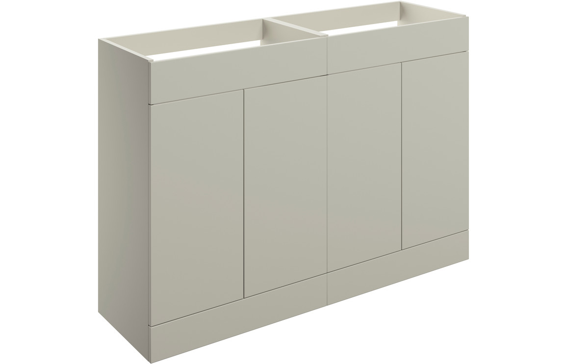 Oregon 1180mm Floor Standing 4 Door Basin Unit (No Top) - Matt Latte