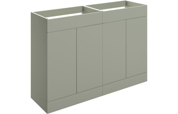 Oregon 1180mm Floor Standing 4 Door Basin Unit (No Top) - Matt Olive Green