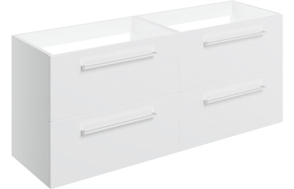 Iowa 1180mm Wall Hung 2 Drawer Basin Unit Run (No Top) - White Gloss