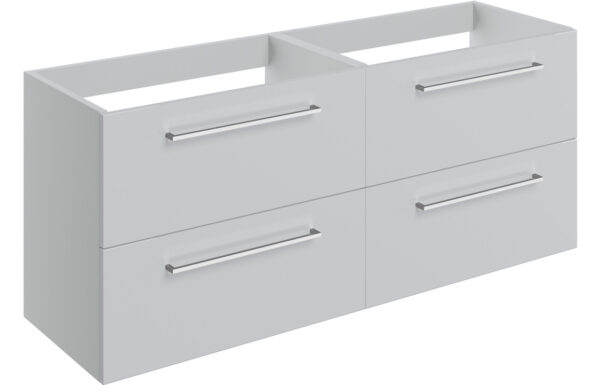 Iowa 1180mm Wall Hung 2 Drawer Basin Unit Run (No Top) - Grey Gloss