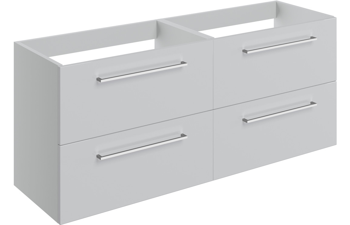 Iowa 1180mm Wall Hung 2 Drawer Basin Unit Run (No Top) - Grey Gloss