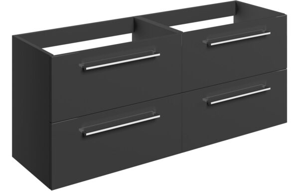 Iowa 1180mm Wall Hung 2 Drawer Basin Unit Run (No Top) - Anthracite Gloss