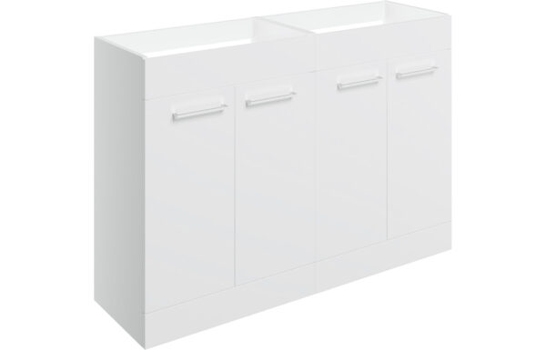 Iowa 1180mm Floor Standing 2 Door Basin Unit Run (No Top) - White Gloss