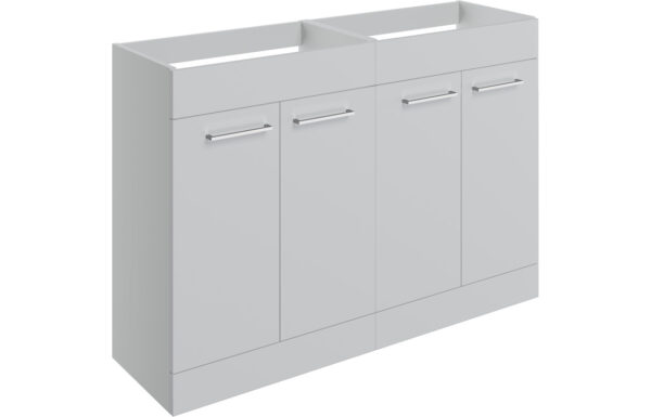 Iowa 1180mm Floor Standing 2 Door Basin Unit Run (No Top) - Grey Gloss
