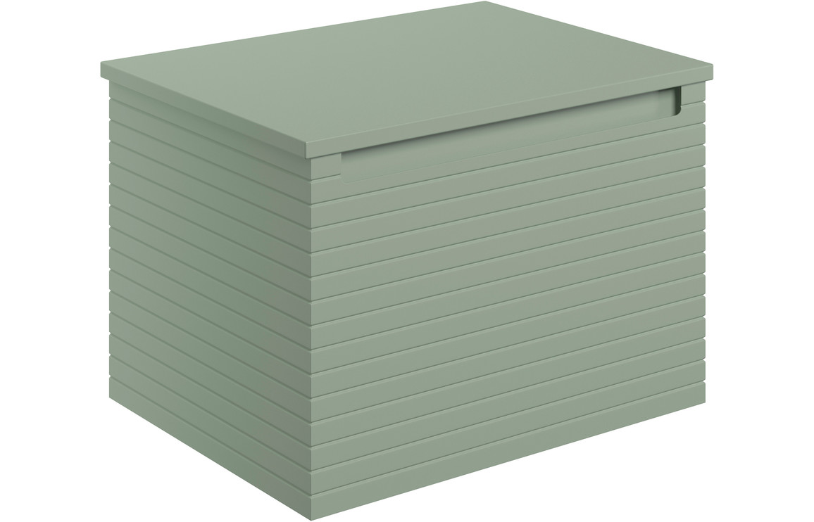 Wyoming 610mm Wall Hung 1 Drawer Basin Unit & Worktop - Matt Willow Green