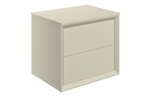 Utah 610mm Wall Hung 2 Drawer Basin Unit & Top - Matt Cotton